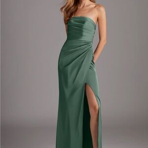 Azazie Lexie Stretch Satin Eucalyptus Size 10-12